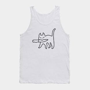 Cat with knife Tank Top